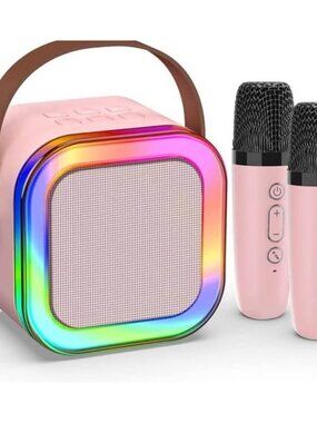 Hot Deal! Karaoke Machine NEW – 2 Mics + LED Lights – Limited Stock